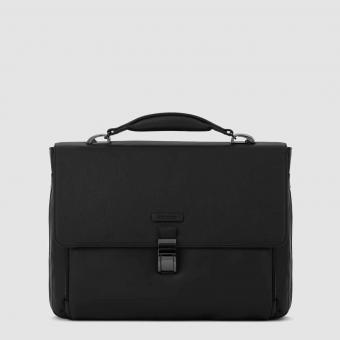 Piquadro Modus Special Ausdehnbare Laptoptasche 15,6" mit Überschlag Schwarz