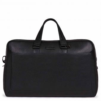 Piquadro Modus Special Leder-Reisetasche mit Trolley-Schlaufe Schwarz