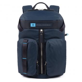 Piquadro PQ-Bios Laptoprucksack 14", mit zwei Fronttaschen Ultramarinblau