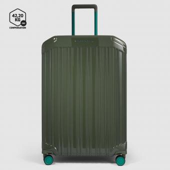 Piquadro PQ Light Großer Trolley Koffer mit 4-Rollen, erweiterbar4 Rollen Foresta Verde