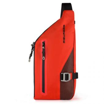 Piquadro PQ-Modular Querträgertasche aus rezykliertem antiviralen Stoff Rot