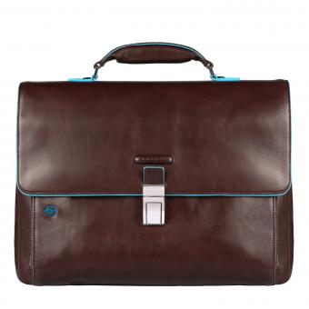 Piquadro Blue Square Erweiterbare Laptoptasche 15" mit Tabletfach Mahagoni