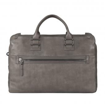 Piquadro TAU Doppelgriff-Laptoptasche mit Front-tasche und Fach für Tablet gunmetal grey