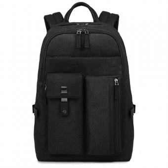 Piquadro Yukon Erweiterbarer Laptoprucksack 15,6" schwarz