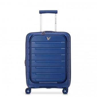 Roncato B-Flying Kabinentrolley mit Vordertasche und USB-Anschluss, erweiterbar 55cm Blu Notte