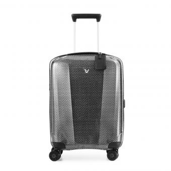 Roncato WE ARE GLAM TEXTURE Cabin Trolley 4-Rollen, 55/20cm Platino-Nero Tweed