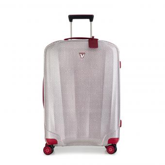 Roncato WE ARE GLAM TEXTURE Trolley M  4-Rollen, 70cm White-Red Satin
