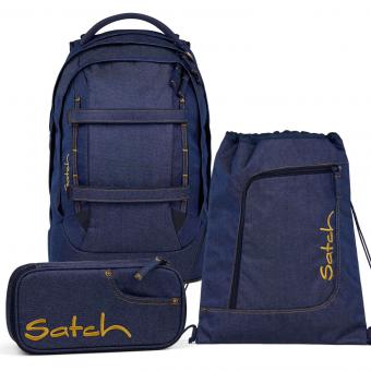 satch pack Denim Style Schulrucksack Set -2025 Denim Blue