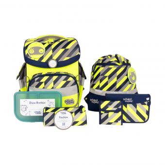 School-Mood Timeless Air+ Yannick, 7-teilige Schulranzenset Neon Yellow