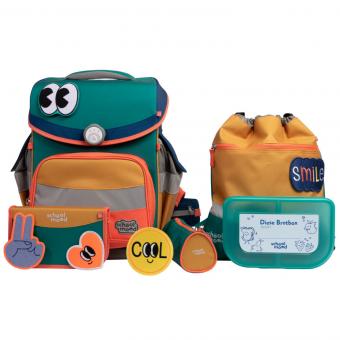 School-Mood Timeless Pro Happy Colours Collection, 6-tlg. Schulranzenset Happy Emerald