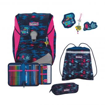 Scout Alpha Schulranzen-Set 4-teilig DIN Magic Sea