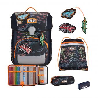 Scout Neo Exklusiv Safety Light Schulranzen-Set 5-teilig Flames