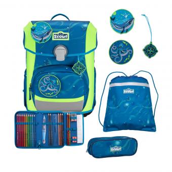 Scout Neo Schulranzen-Set 4-teilig DIN Deep Sea