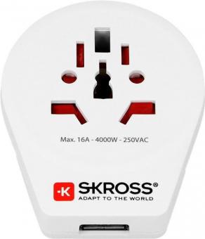 SKROSS Reiseadapter Country Adapter World to Europe USB