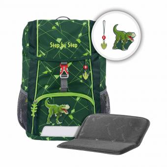 Step by Step Kinderrucksack KID SHINE Rucksack-Set, 3-teilig inkl. Sitzkissen Dino Night Tyro