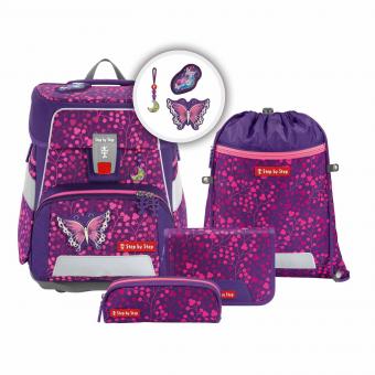 Step by Step SPACE SHINE Schulranzen-Set, 5-teilig Butterfly Night Ina