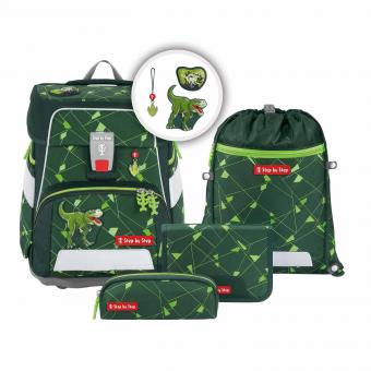 Step by Step SPACE SHINE Schulranzen-Set, 5-teilig Dino Night Tyro