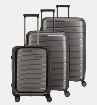 Travelite Air Base 4-Rad Trolley Set L / M-erw/ S mit Vortasche Anthrazit