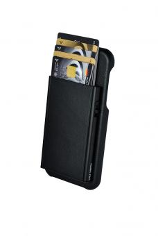 Tru Virtu Click & Slide Pay & Phone Kartenetui und Smartphoneülle - iPhone X Nappa Black/Black