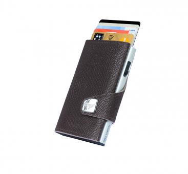 Tru Virtu Click & Slide Wallet *Premium Edition* Cobra Dark Brown/Silver