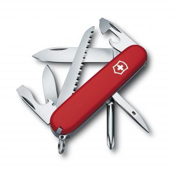 Victorinox Hiker Mittleres Taschenmesser 91mm, mit Schraubendreher und Säge Rot