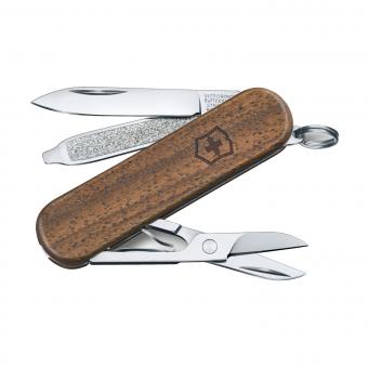 Victorinox Classic SD Wood, 5 Funktionen, kleines Taschenmesser Braun