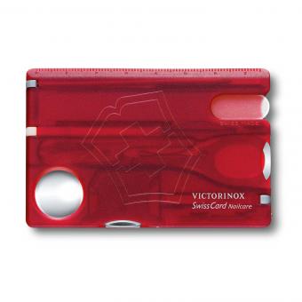 Victorinox Swiss Card Nailcare, 13 Funktionen rot transparent