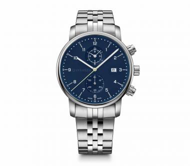 Wenger Urban Classic Chrono 42mm Herrenuhr blau/silber