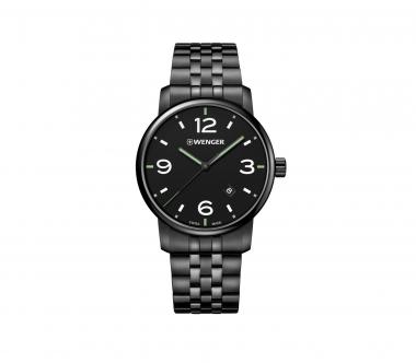 Wenger Urban Metropolitan 42mm Schweizer Quarzuhrwerk schwarz