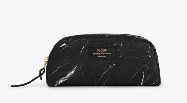 Wouf Accessories Small Makeup Bag Black Marble