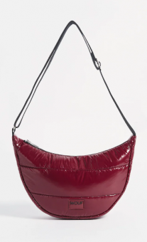 Wouf Quilted Collection Crossbody Bag -Glossy Burgundy