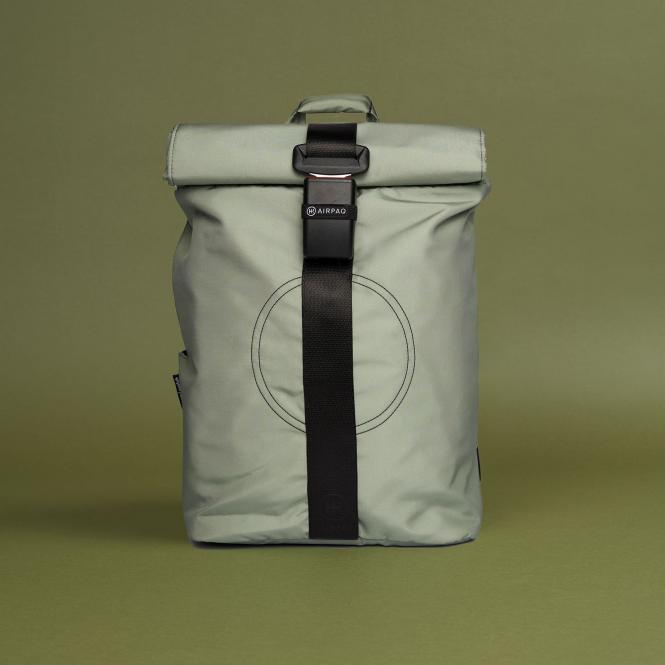 Airbag -Rucksack mit 15" Laptopfach Grün