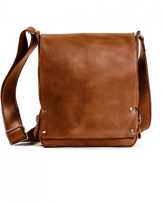 Kuriertasche 23 cm cognac