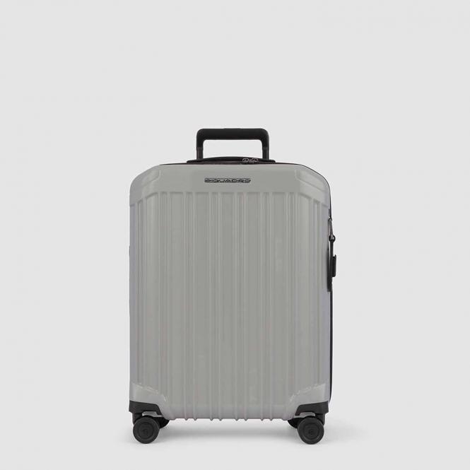 Handgepäck Koffer 4-Rollen, glänzend Grau