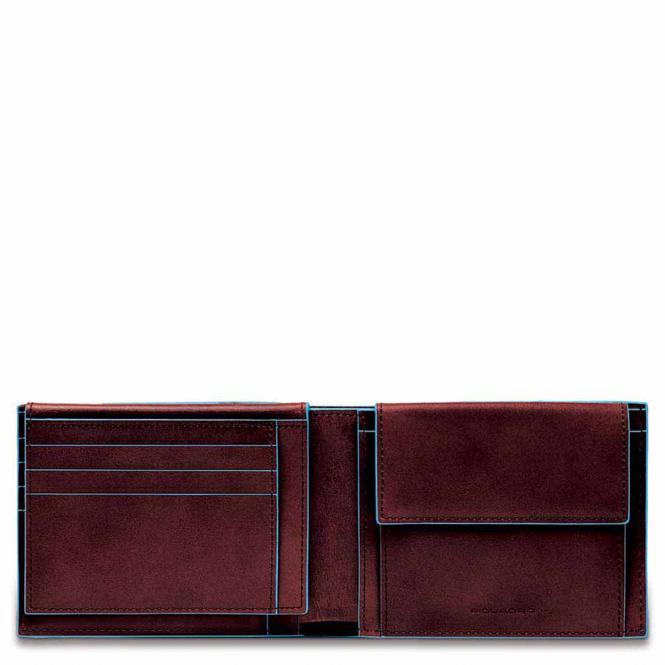 Herrenbrieftasche mit Klapp-Ausweisfenster + RFID Mahagoni