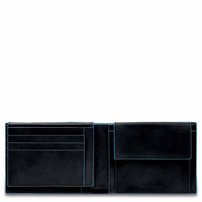 Herrenbrieftasche mit Klapp-Ausweisfenster + RFID Schwarz