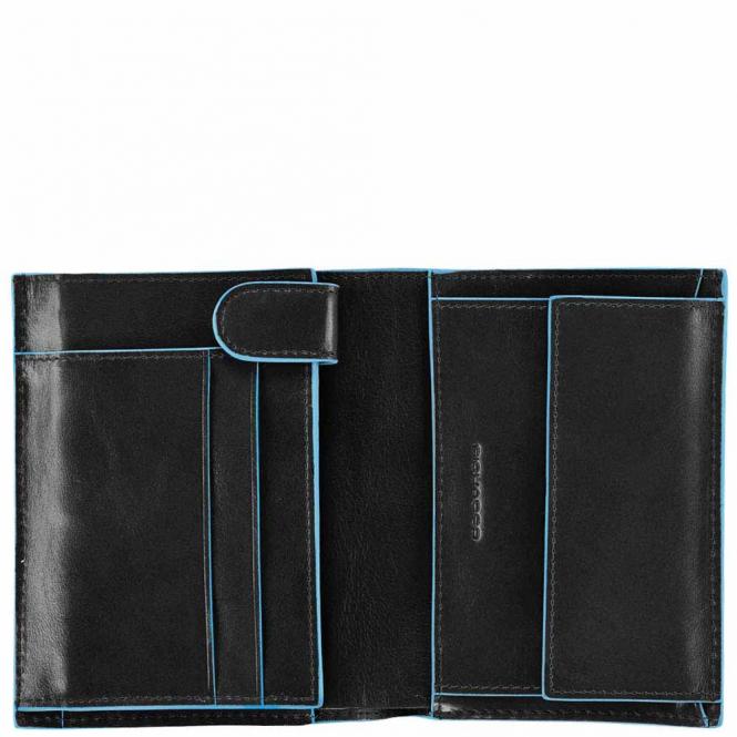 Herrenbrieftasche im Hochformat mit Münzfach Schwarz