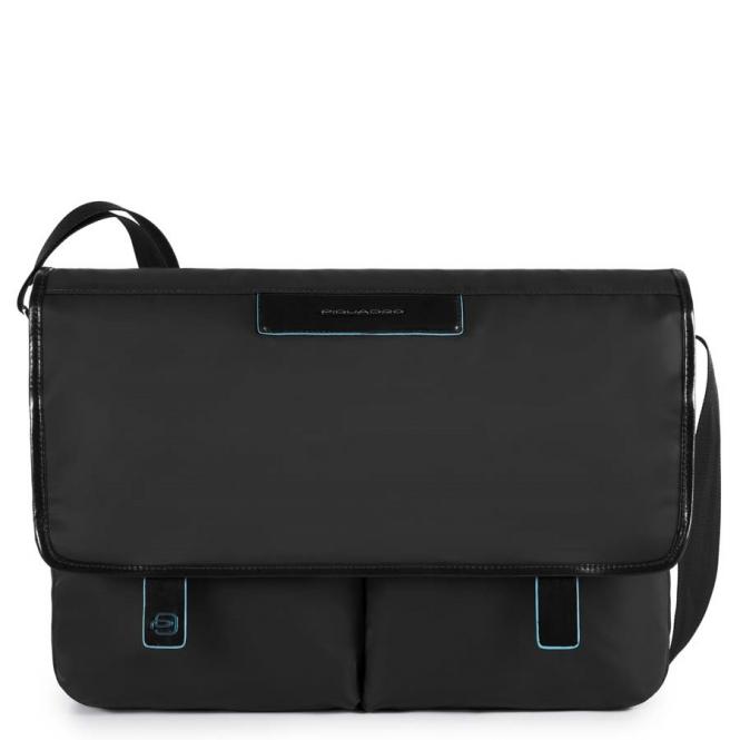 Messenger mit zwei Vortaschen und herausnehmbarerPC-, iPad®-Hülle mit Orga-Fächern schwarz