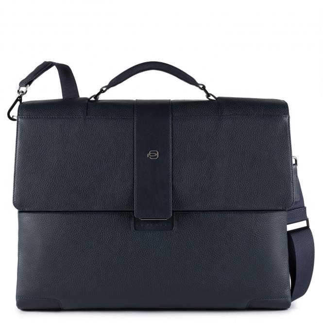 Schmale Kurzgrifflaptoptasche Nachtblau