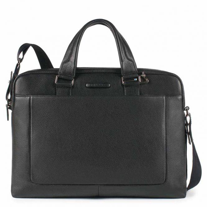 Kurzgriff-Laptoptasche 14" mit Tabletfach Schwarz