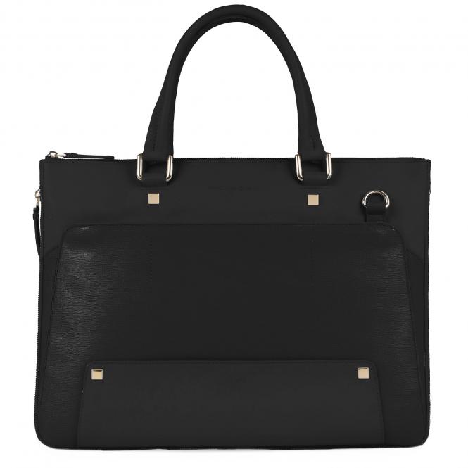 Erweiterbare Laptoptasche mit gepolstertem iPad®-Fach schwarz