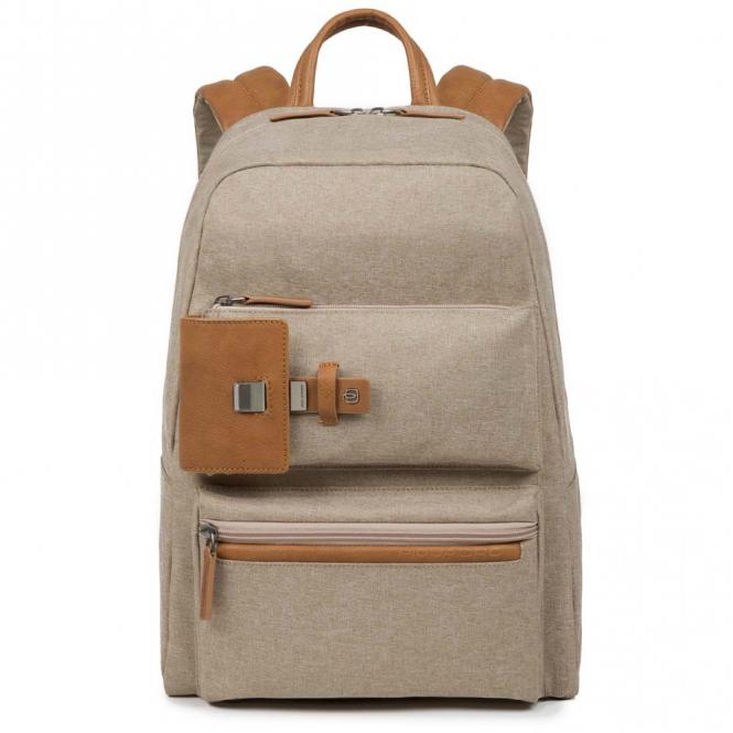 Erweiterbarer Laptoprucksack mit iPad®Air/Pro 9,7-Fach sand