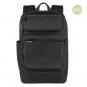 Piquadro Macbeth Laptoprucksack 14" aus Leder und mit recyceltem Stoff Schwarz