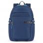 Piquadro PQ-RY Laptoprucksack für 15,6" aus Stoff und Leder Nachtblau