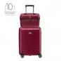 TITAN LITRON 4-Rollen Kabinentrolley + Beauty Case + Gratis Hotelgutschein Kirschrot