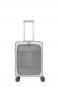 Travelite Next Aluminium-Trolley S+ mit Vortasche, 4 Rollen Silber