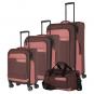 Travelite Viia Trolley-Set 4-Rad L erw./M erw./S/Reisetasche Frühlingsrose