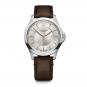 Victorinox Alliance 40mm Herrenuhr silver dial, brown leather strap