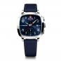 Wenger Vintage Sport Chrono Herrenuhr mit Chronographenfunktion Silber/Silber/Blau