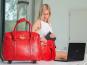 Olivia Lauren Louna Trolley-Tasche mit 2-Rollen Croco Snake Red